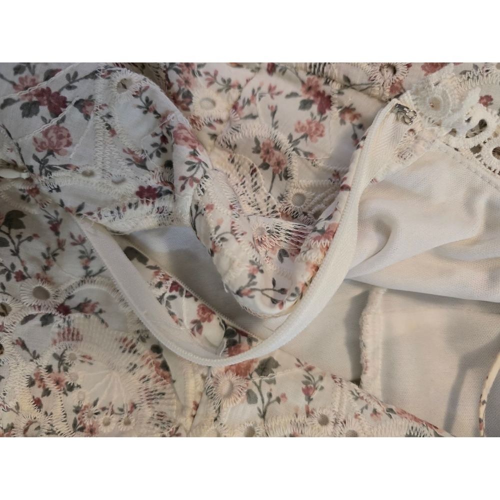 Altar'd State Floral Eyelet Mini Dress L Cottagecore Coquette - Picture 5 of 7